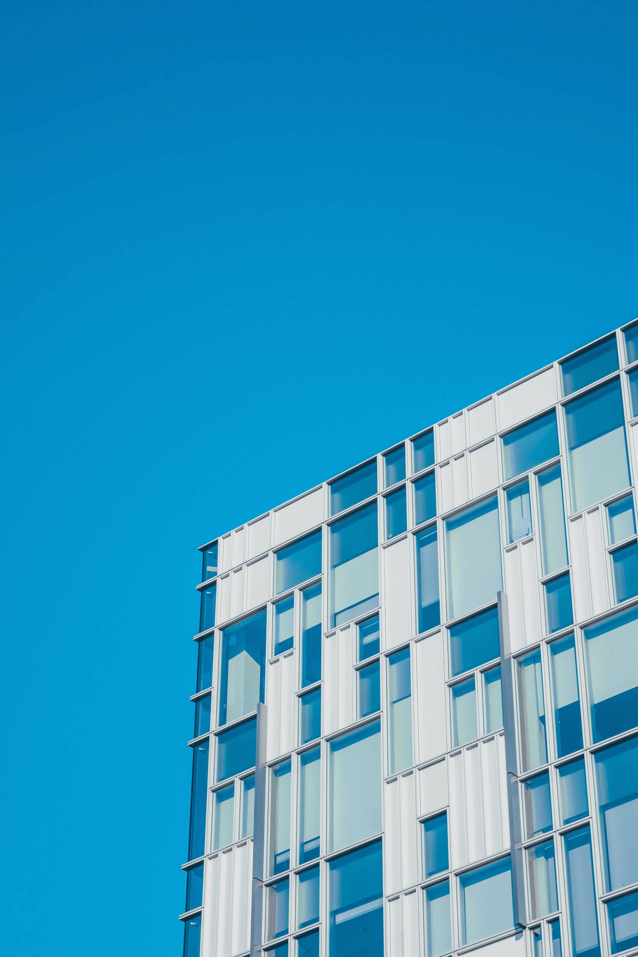 Blue Checkered Building Background