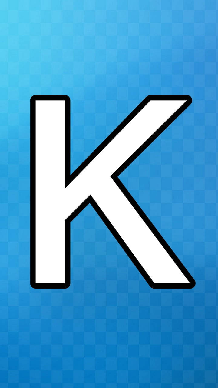 Blue Checkered K Alphabet Background