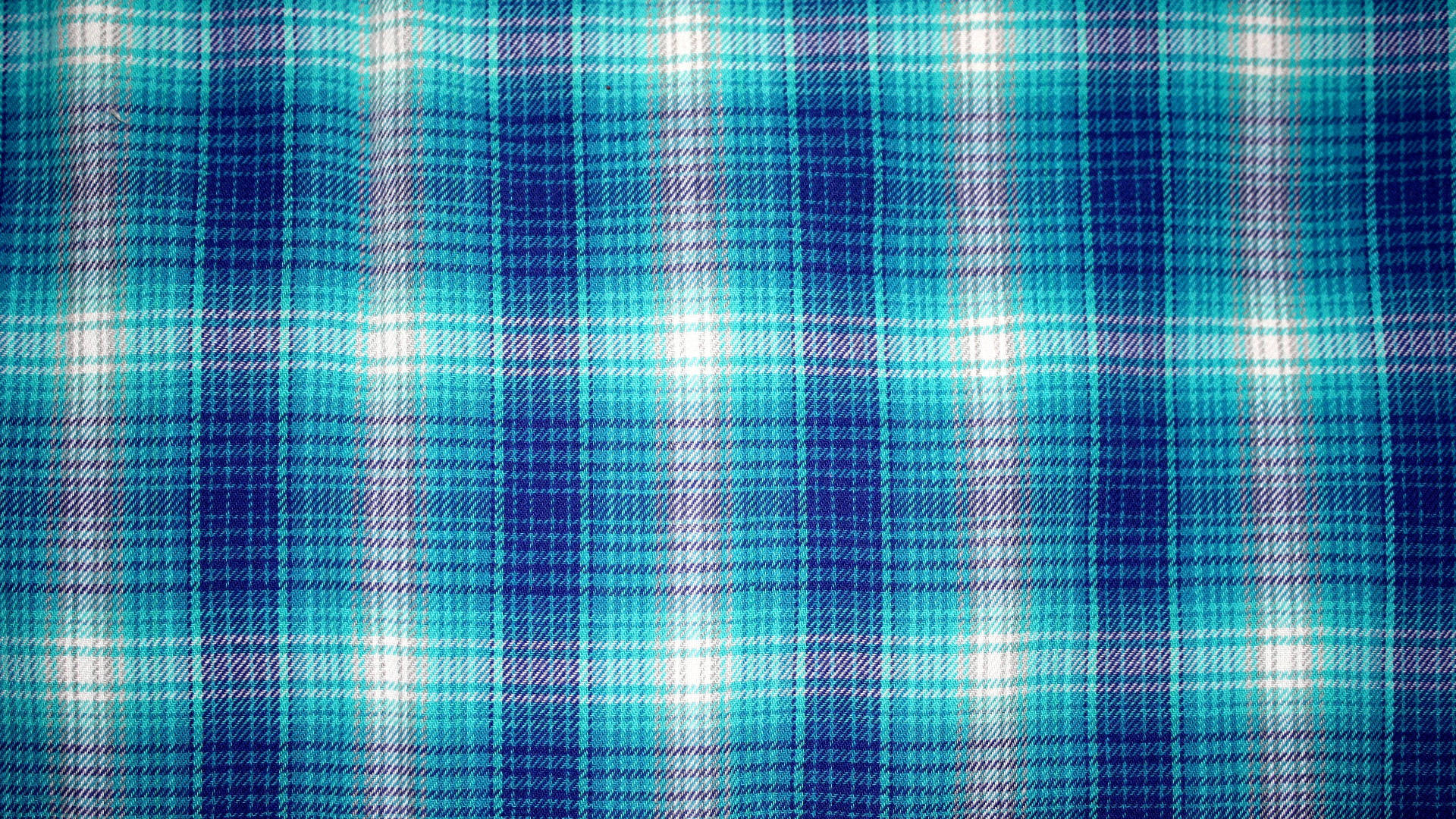 Blue Checkered Plaid Fabric