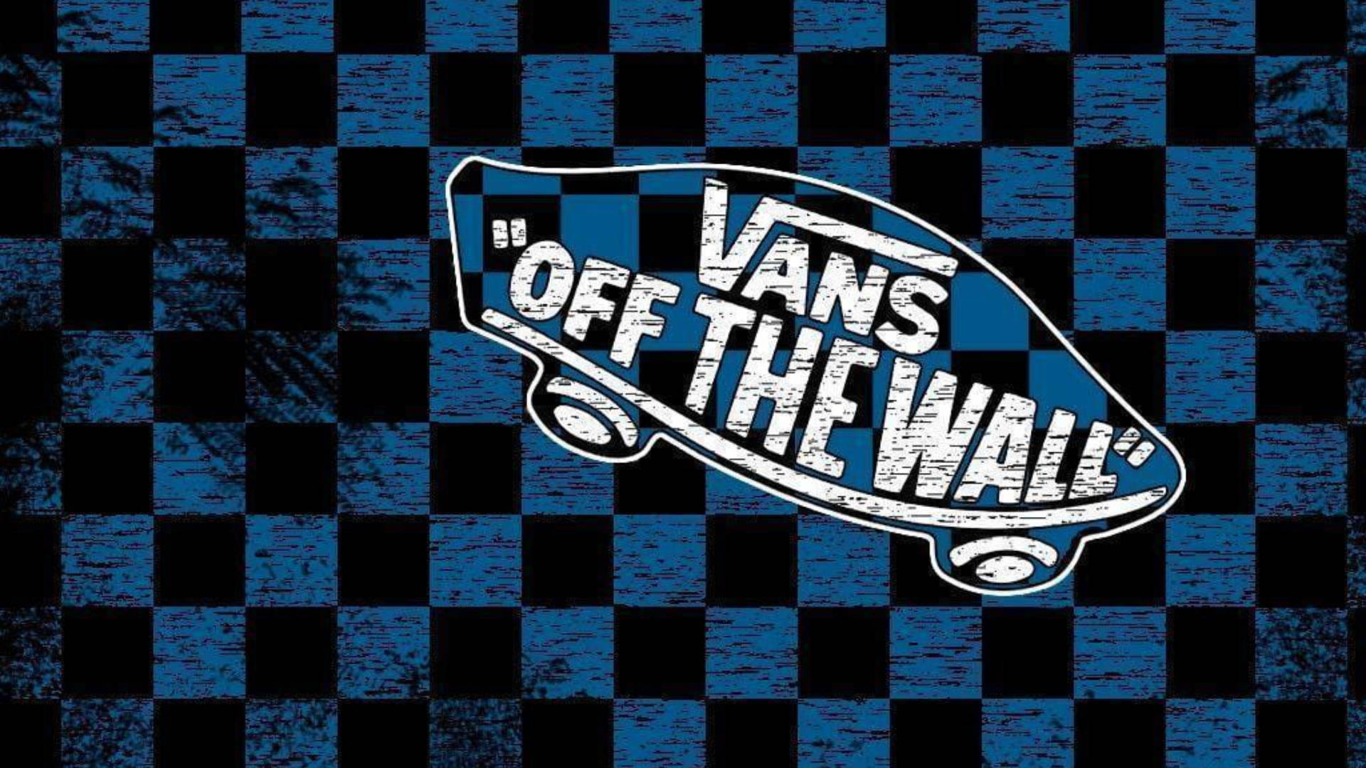 Blue Checkered Vans Off The Wall Background