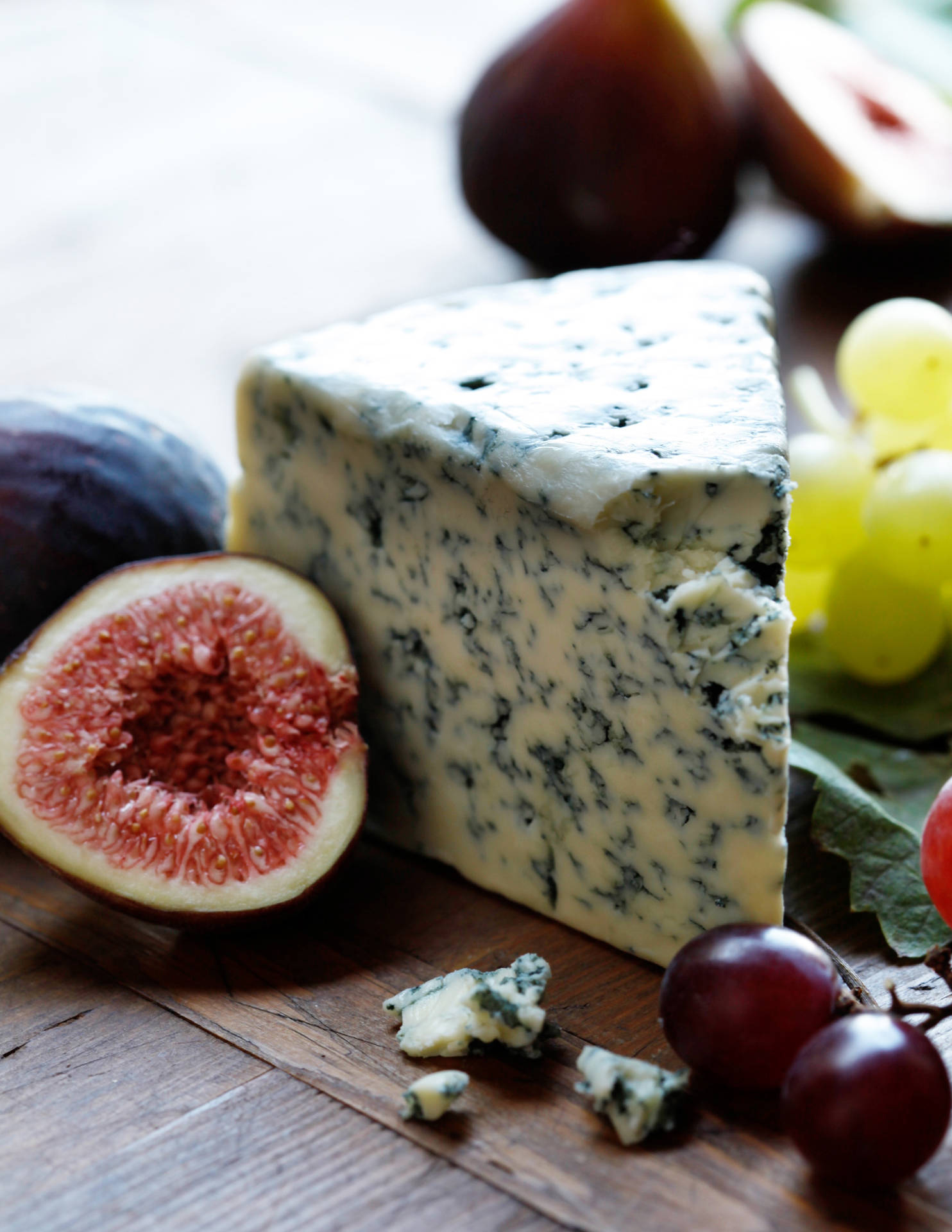 Blue Cheese And Fruits Background