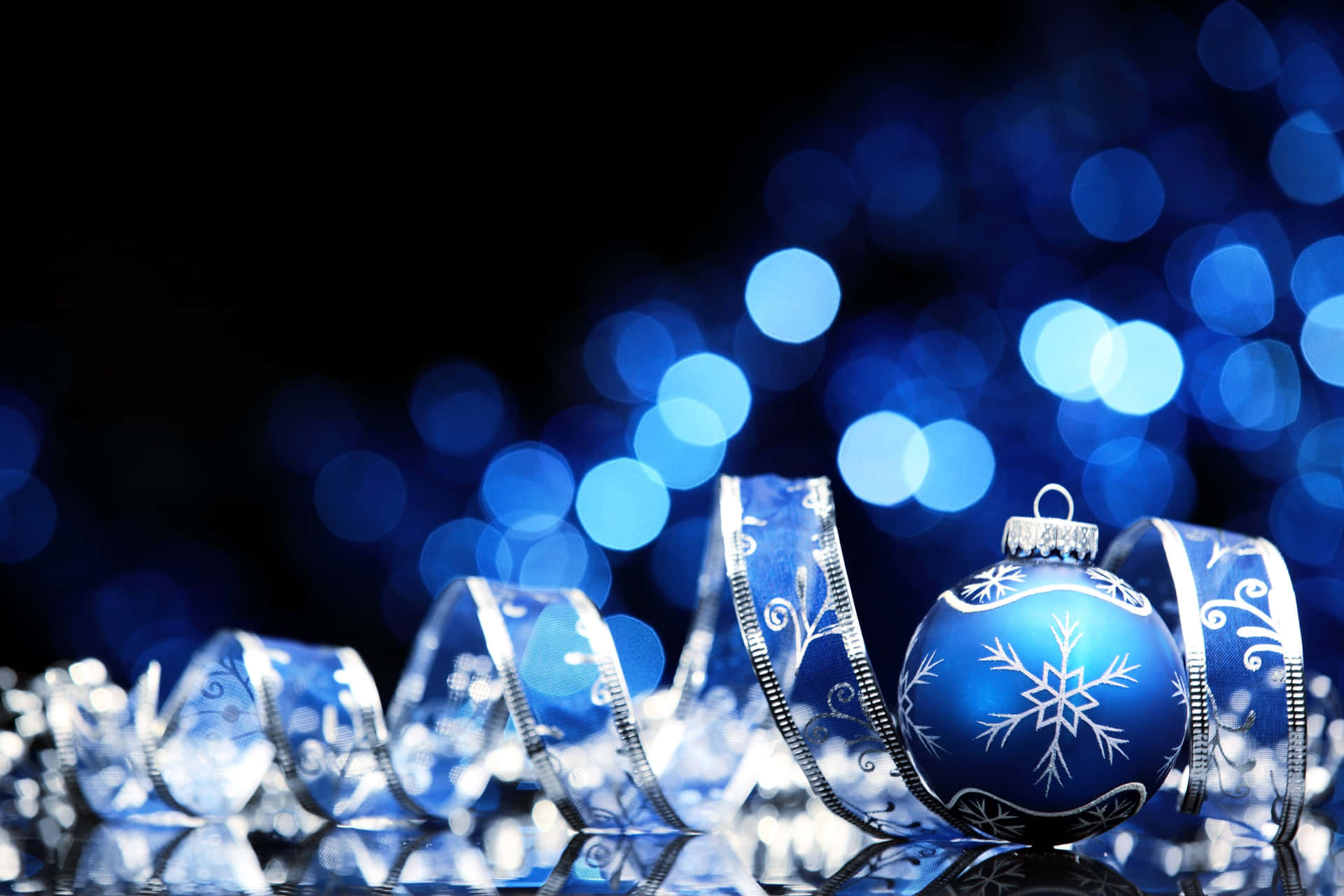 Blue Christmas Balls Background