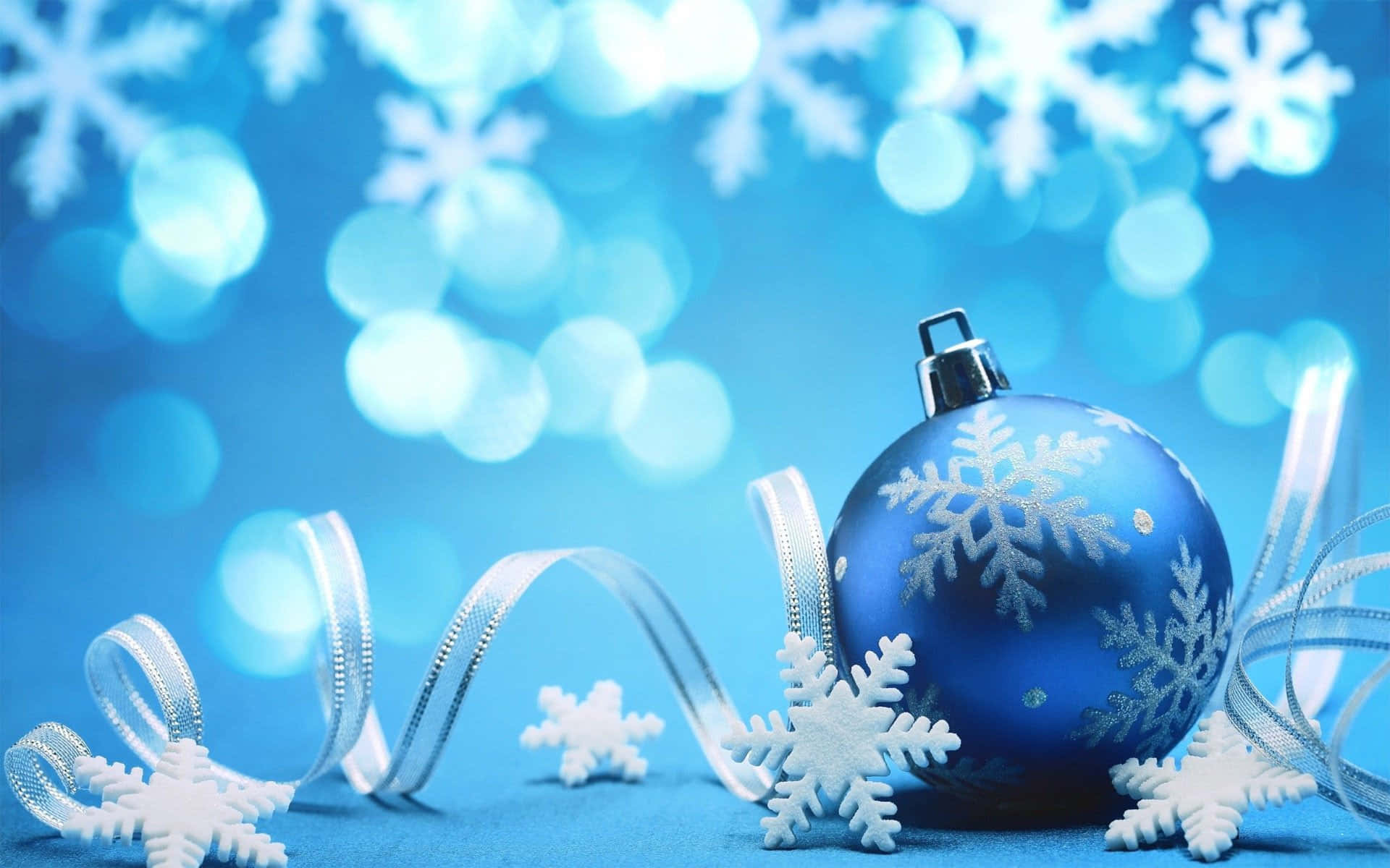 Blue Christmas Ribbon Background