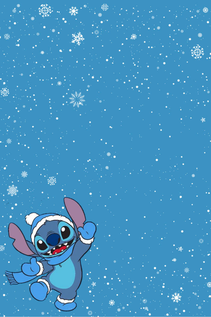 Blue Christmas Stitch With Snowflakes Background
