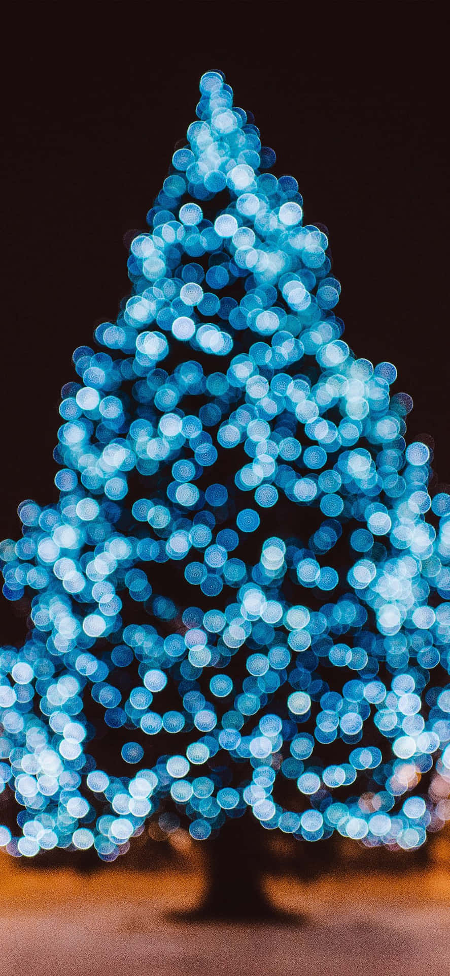 Blue Christmas Tree Glowing Background