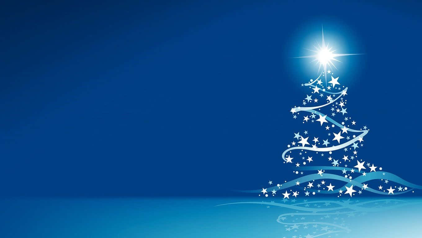 Blue Christmas Tree Background