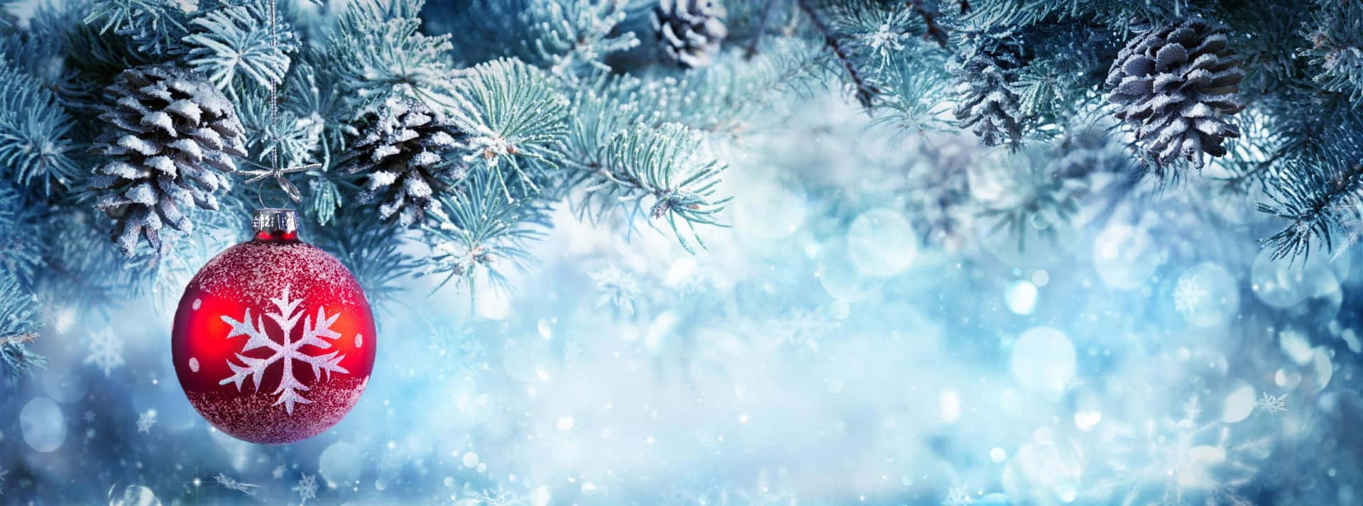 Blue Christmas Wide Background