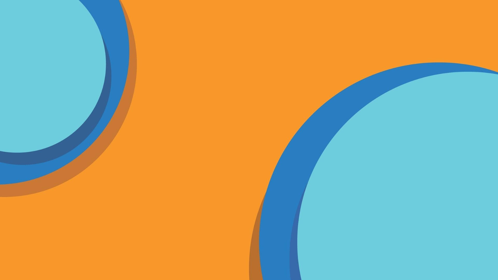 Blue Circles On Orange Background Background