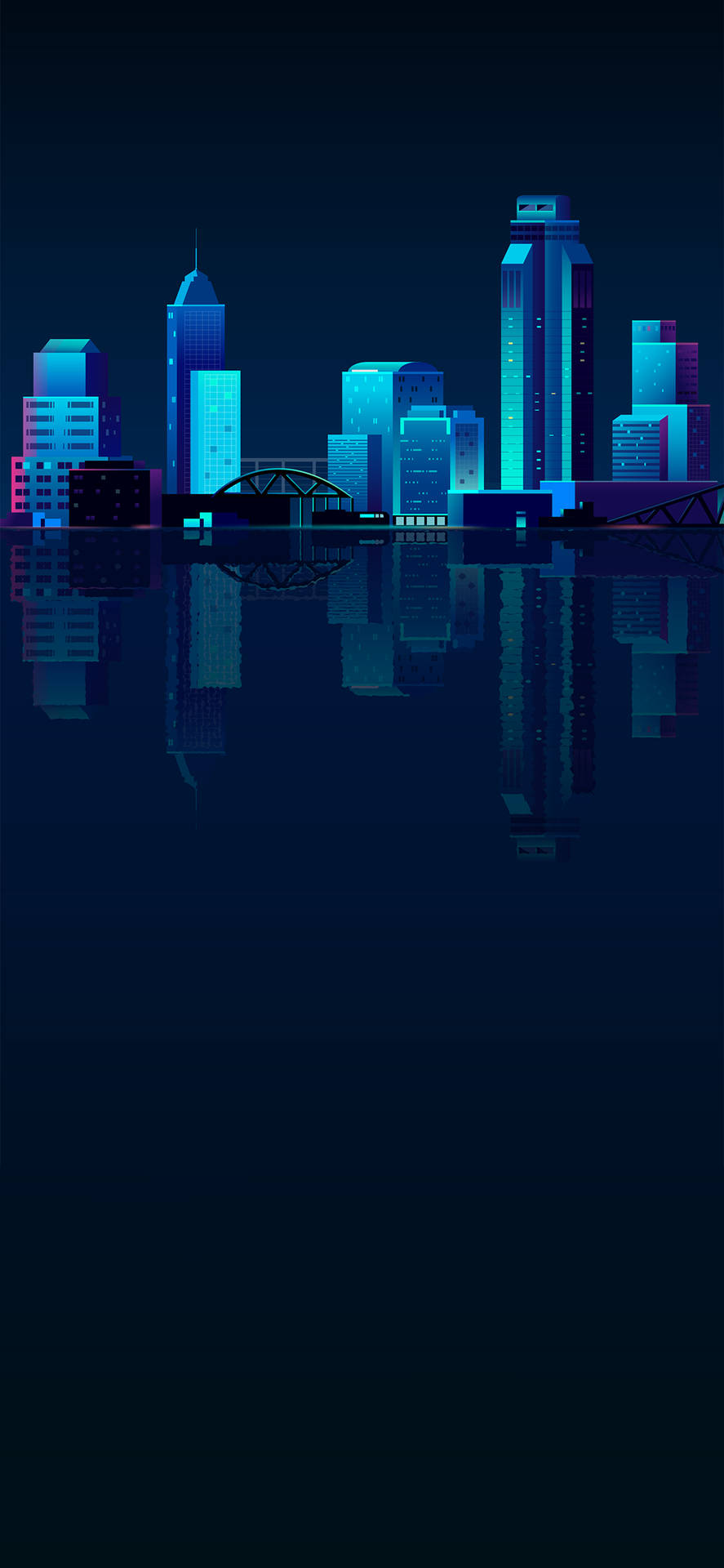 Blue City Iphone Amoled Background