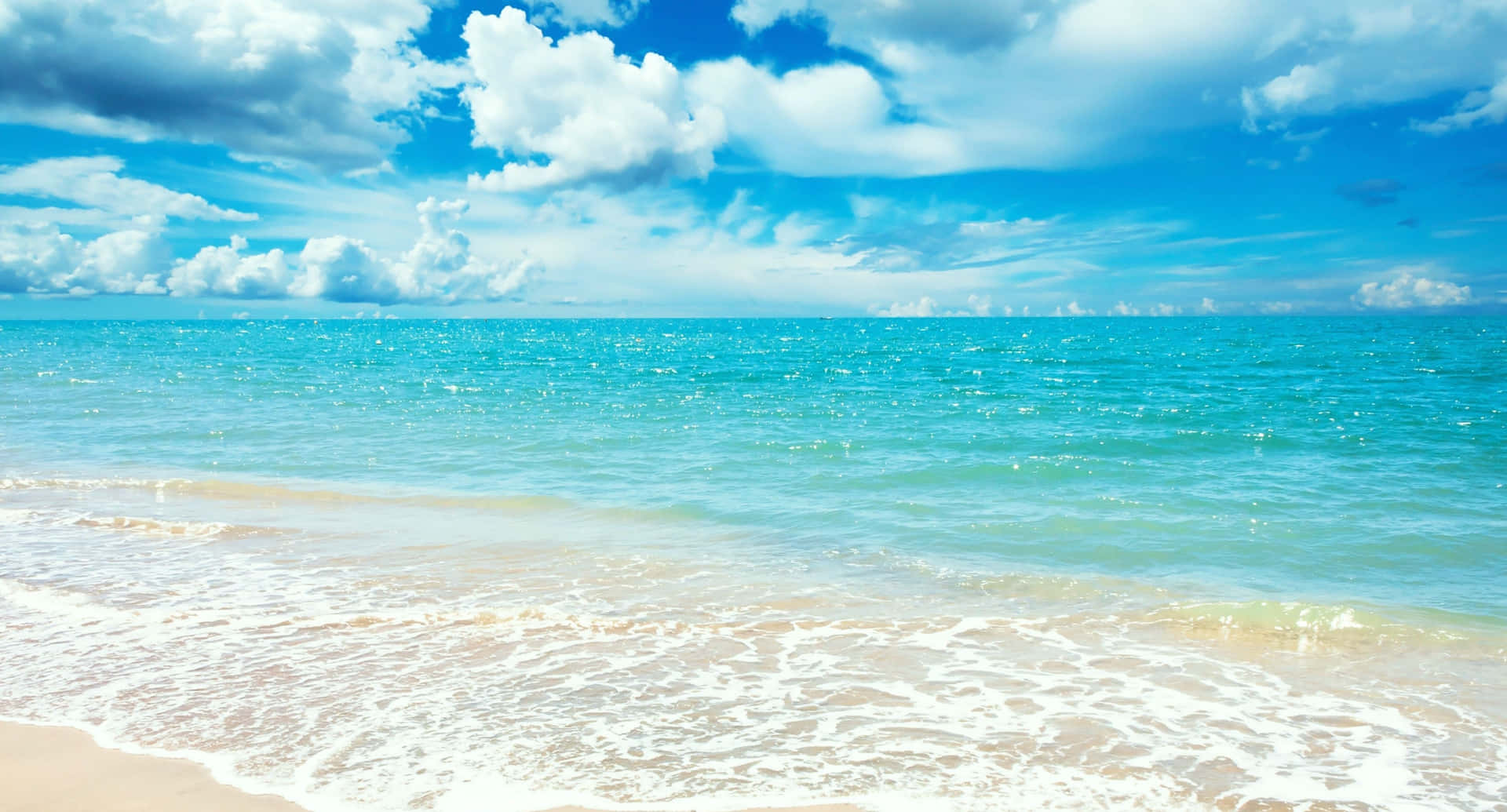 Blue Clear Waters Sunny Day Background