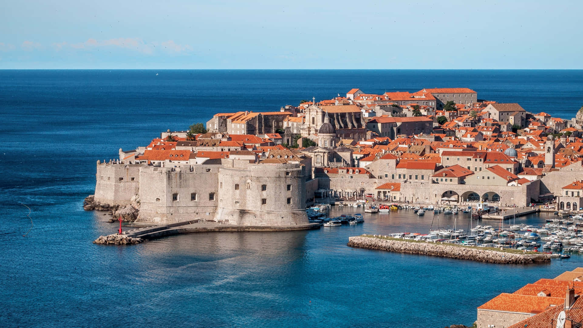 Blue Coast By Crotia Port Background