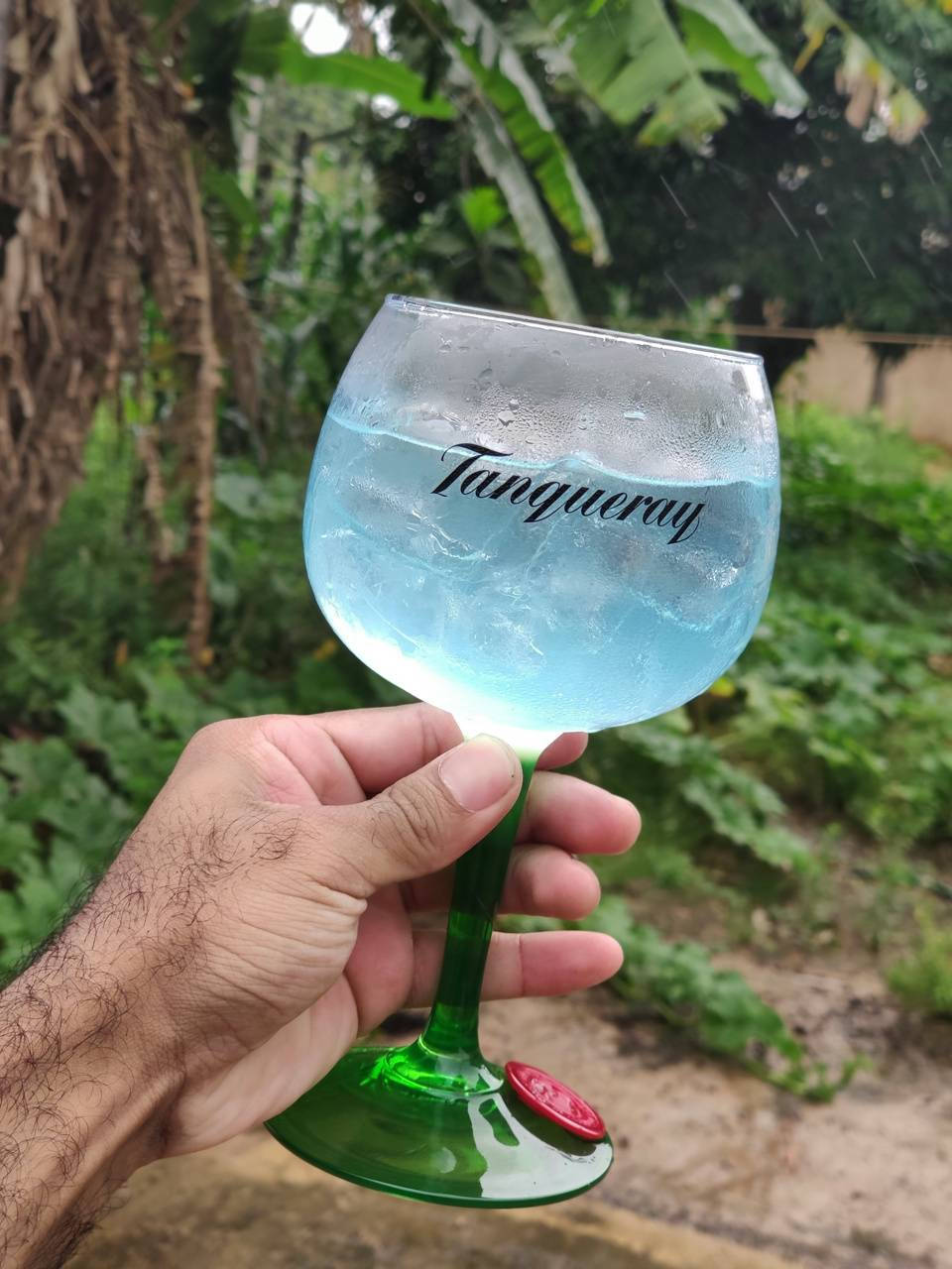 Blue Cocktail On Tanqueray Gin Goblet