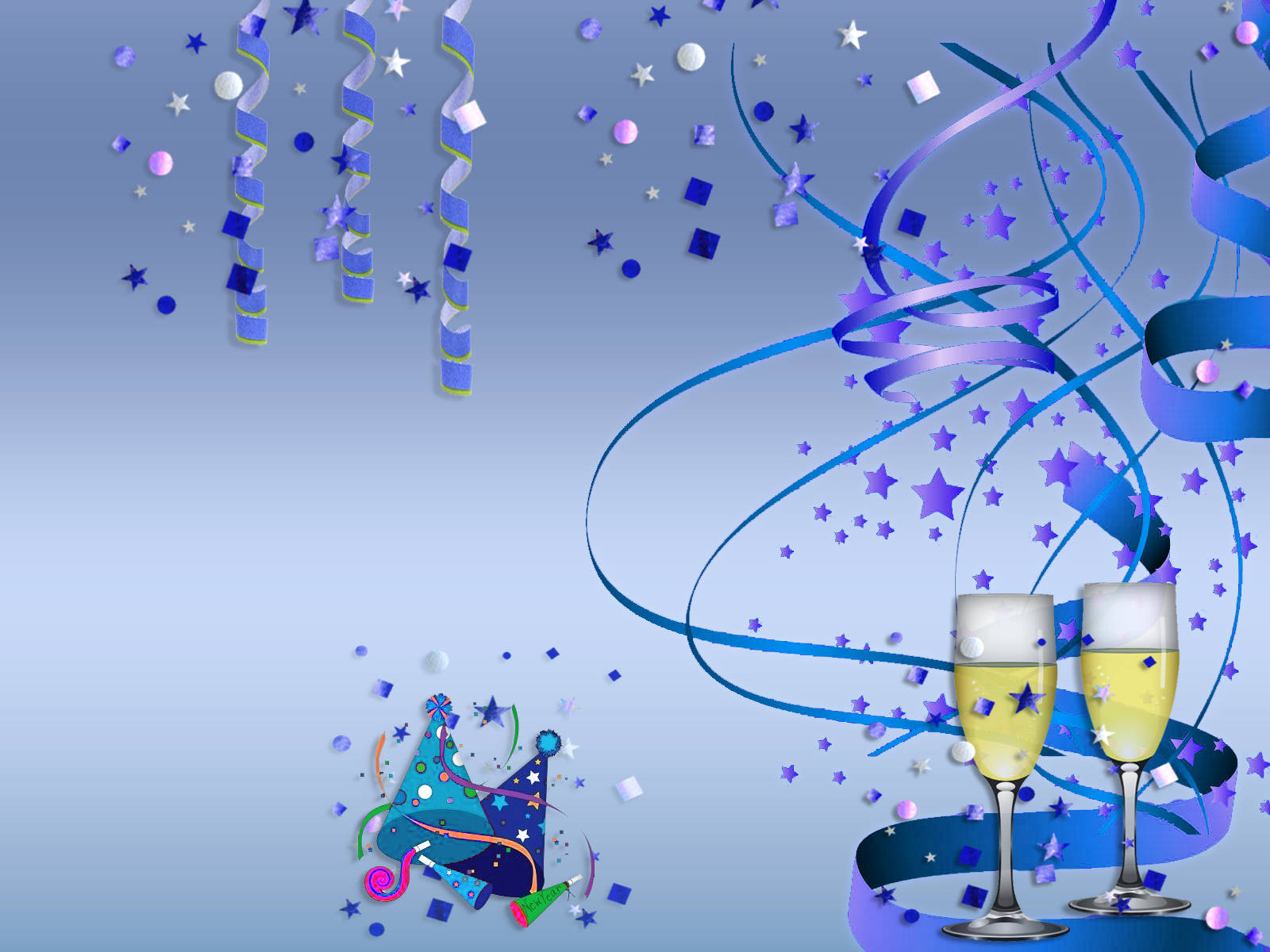 Blue Confetti New Years Eve Background