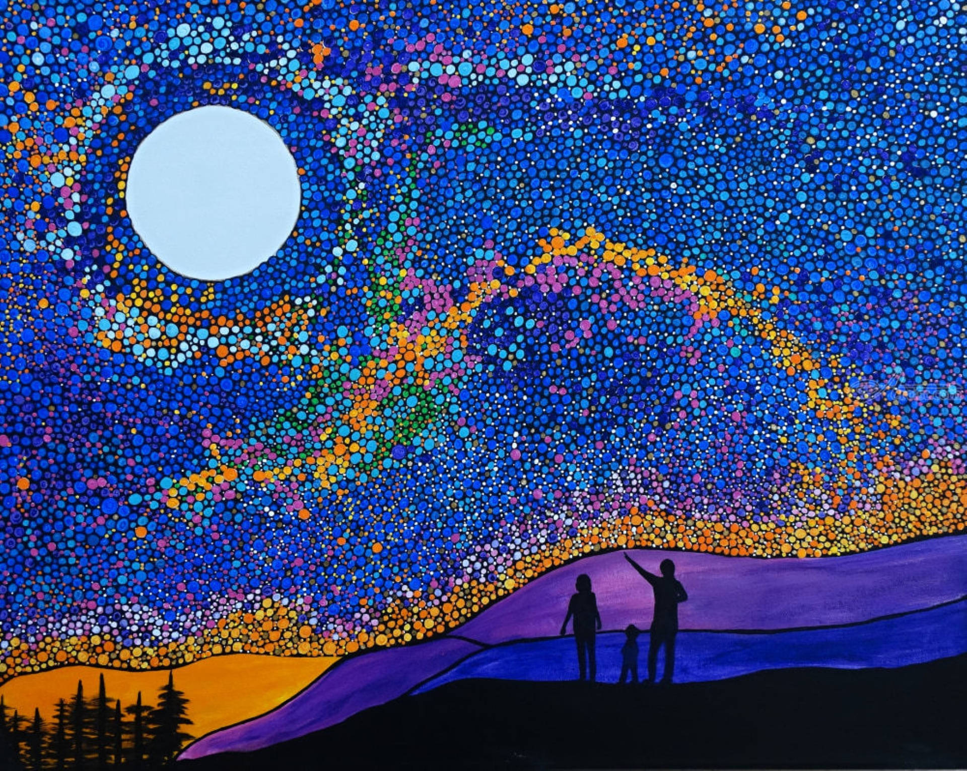 Blue Cosmos Artwork Background