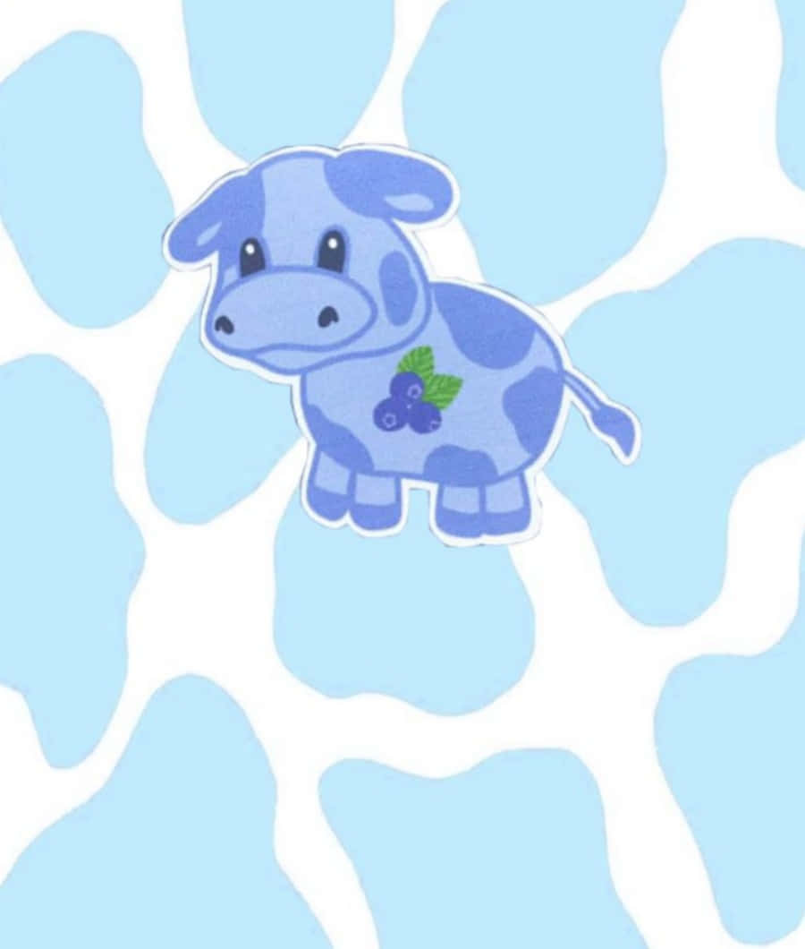 Blue Cow Print Blueberry Background