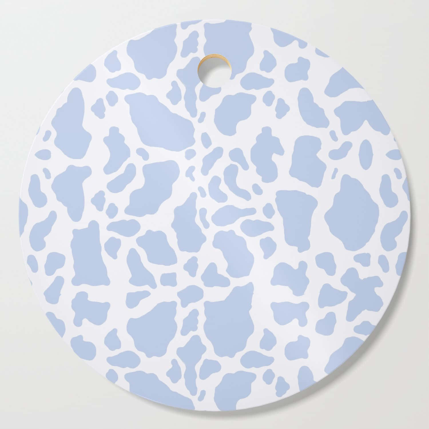 Blue Cow Print Circle Background