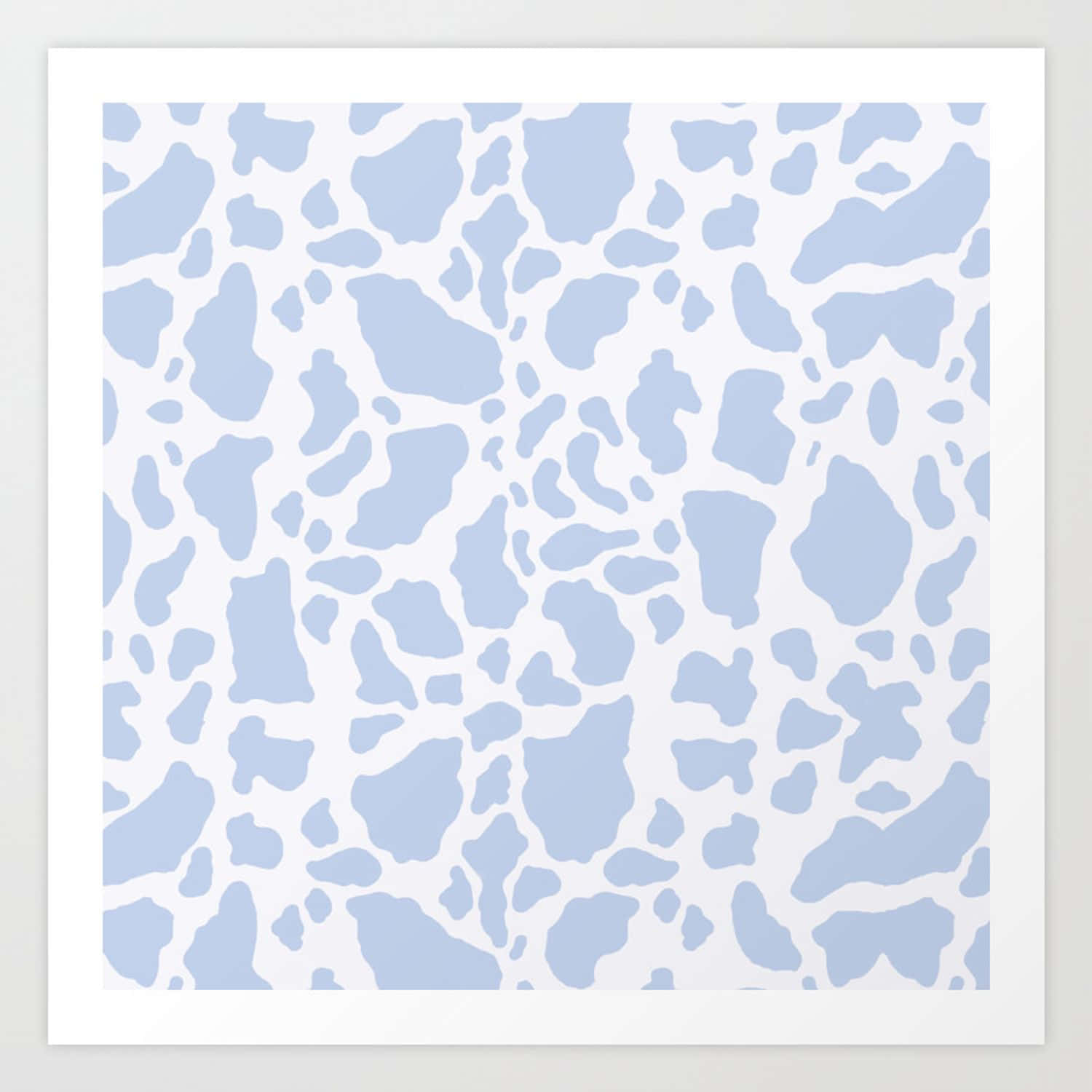 Blue Cow Print Picture Frame Background