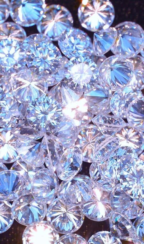 Blue Crystals On Diamond Aesthetic Background