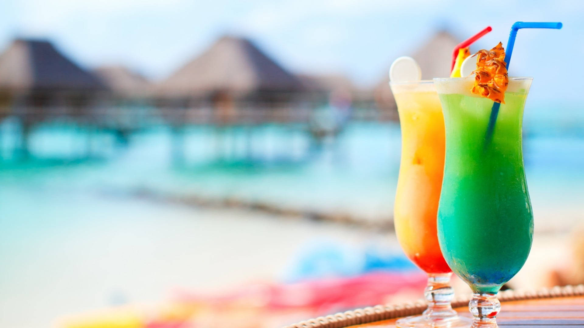 Blue Curacao, Tequila Sunrise Tropical Drink Background