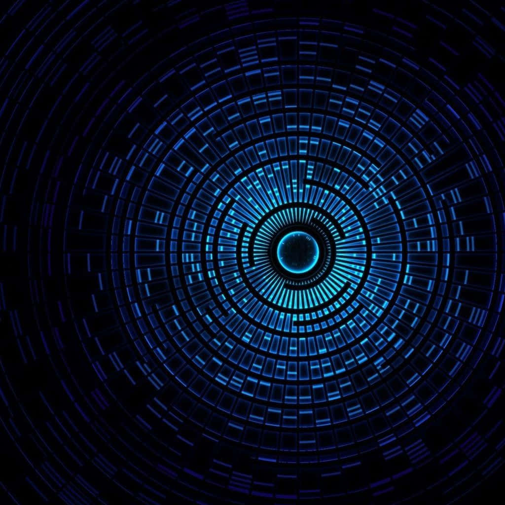 Blue Cyber Tunnel Abstract Background