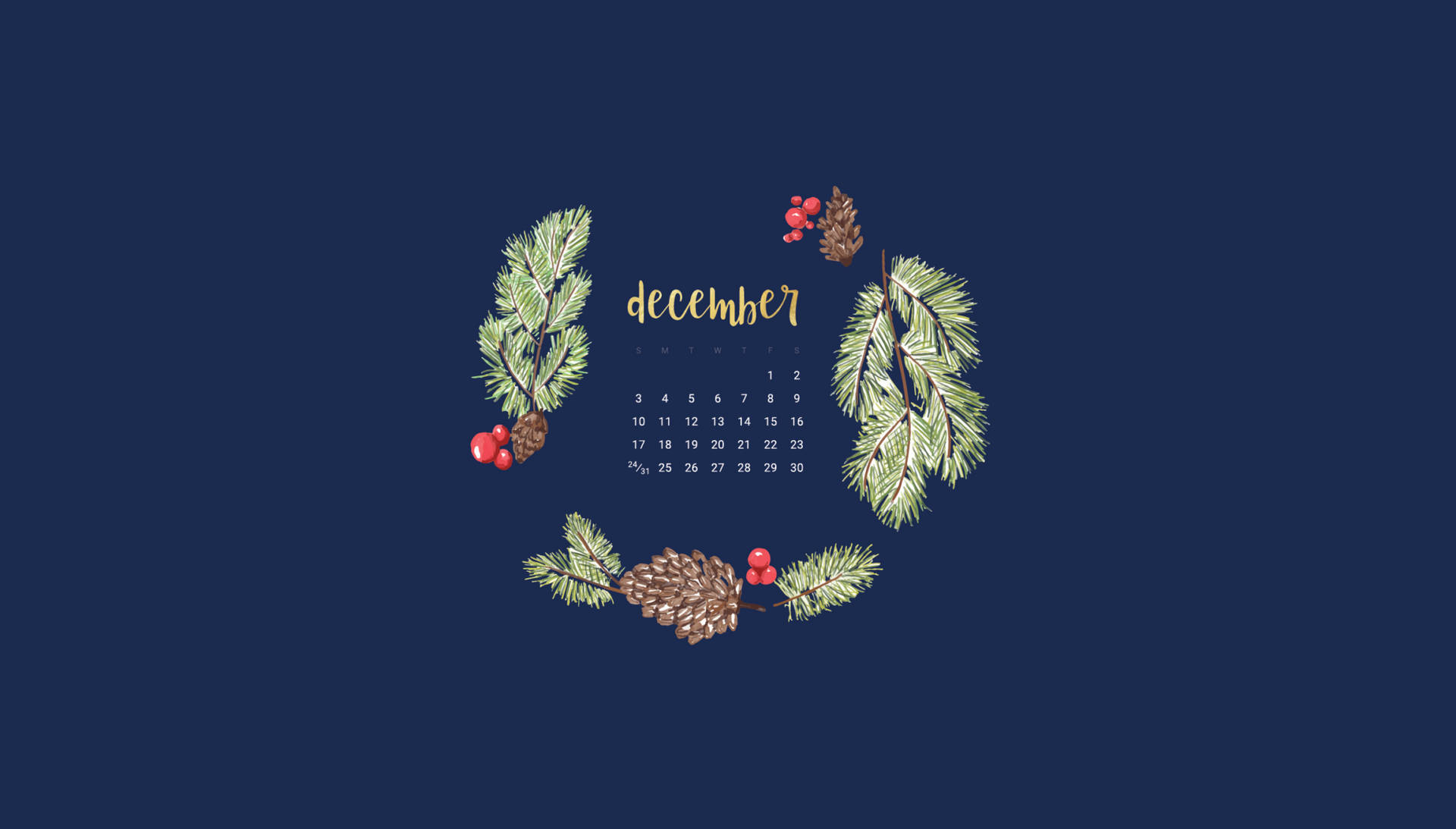 Blue December Calendar Background
