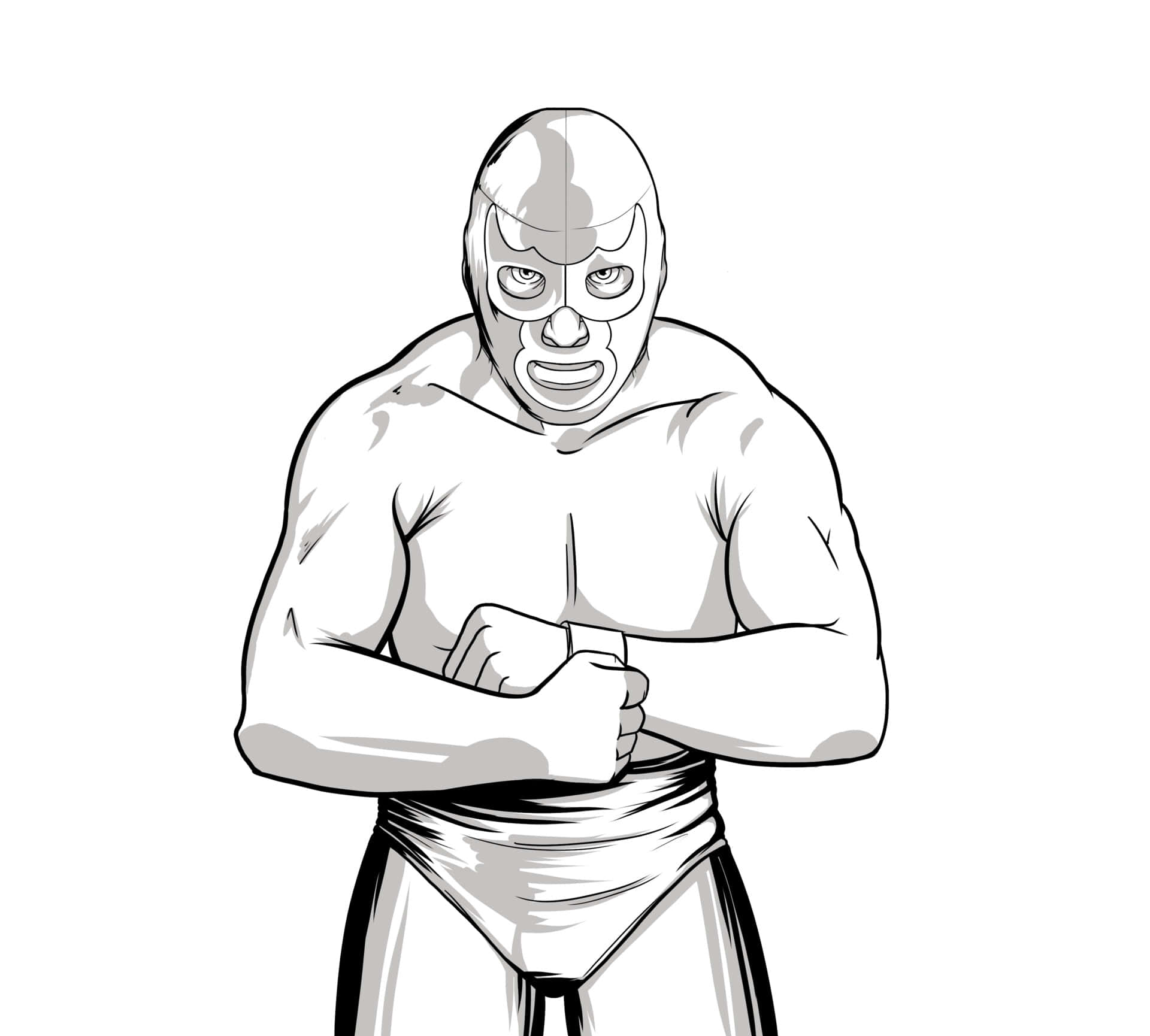 Blue Demon Black And White Illustration Background