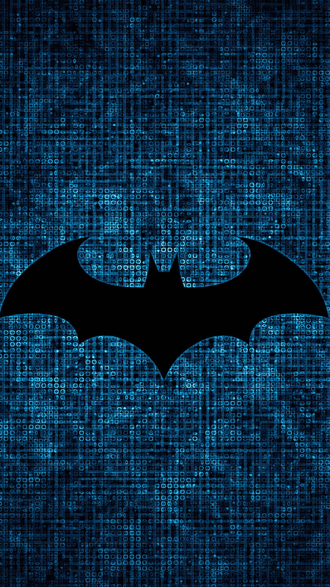 Blue Digital Batman Logo Iphone Background