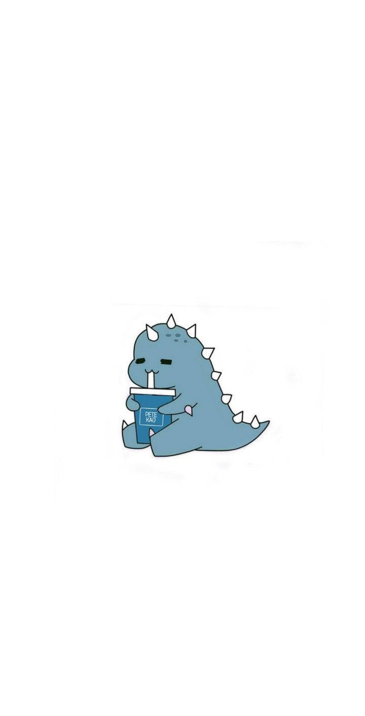 Blue Dino Kawaii Iphone