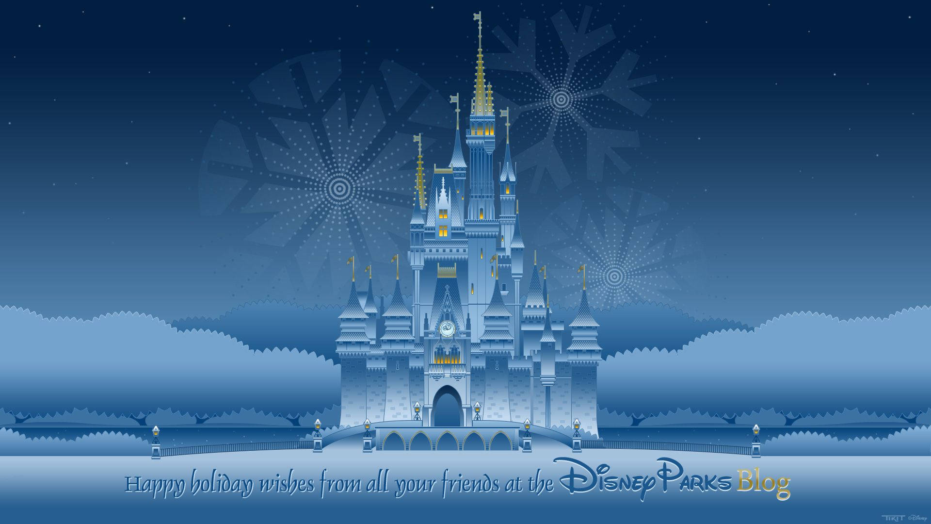 Blue Disney Happy Holiday Background