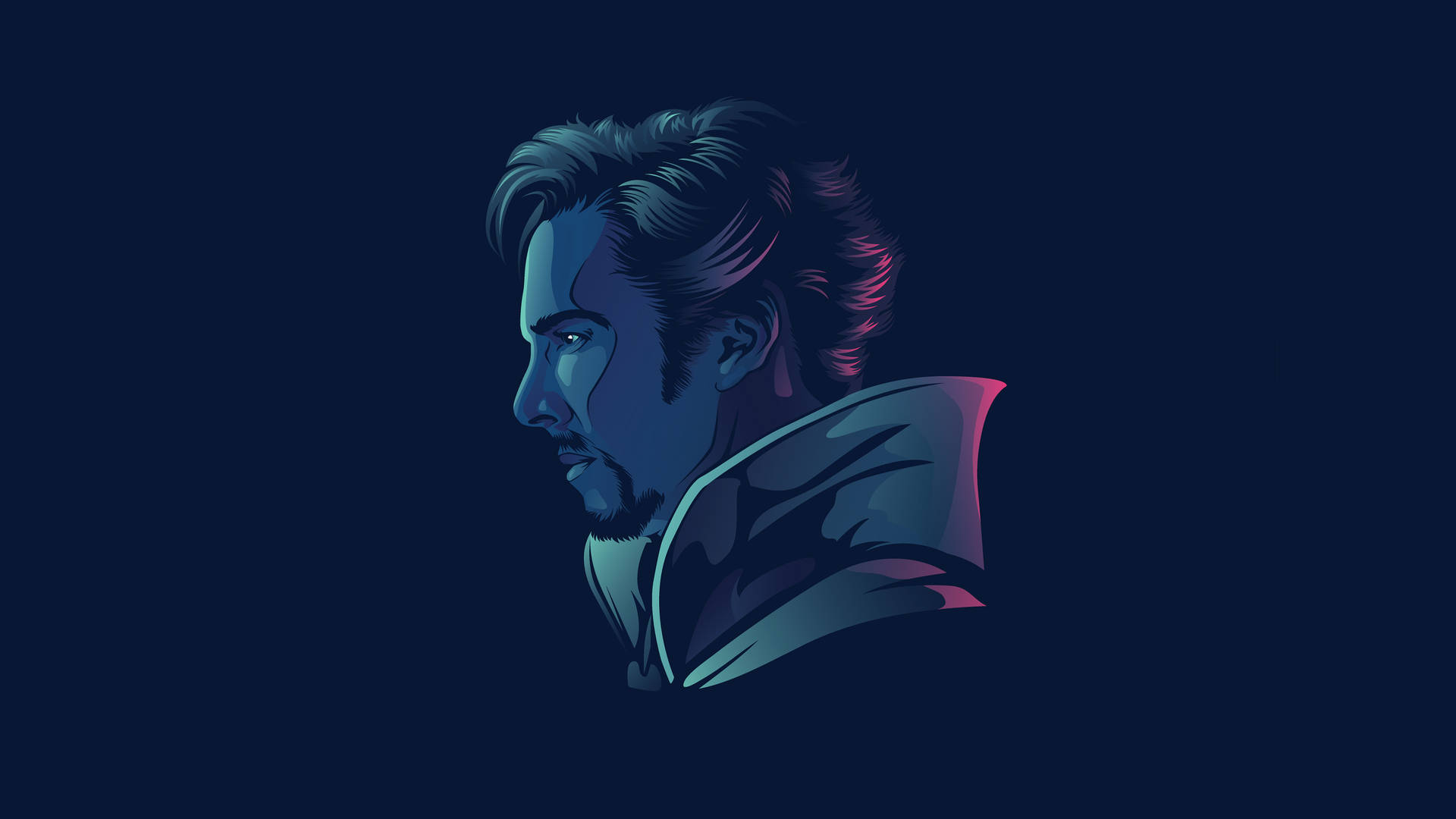 Blue Doctor Strange Minimalist Background