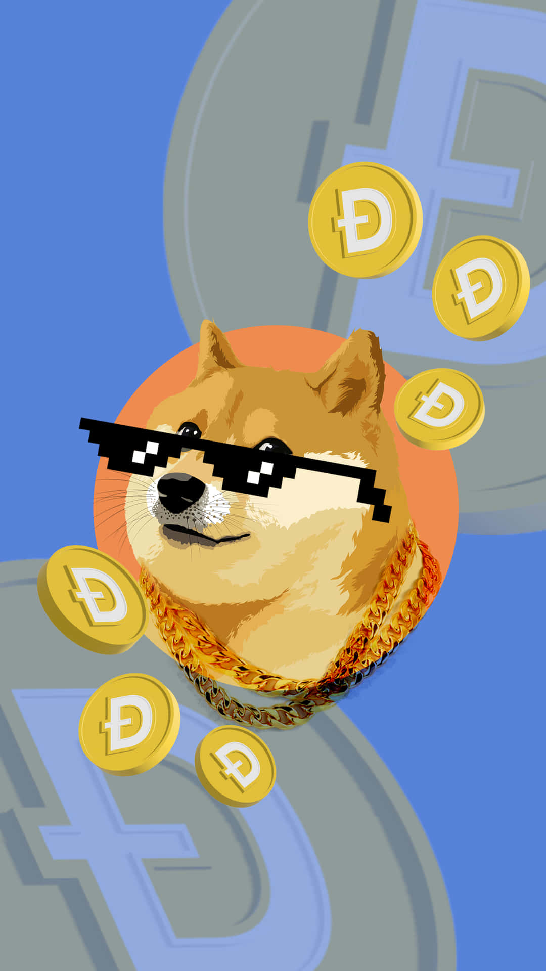Blue Doge Coin Background