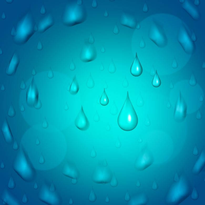 Blue Drops Because It's Raining