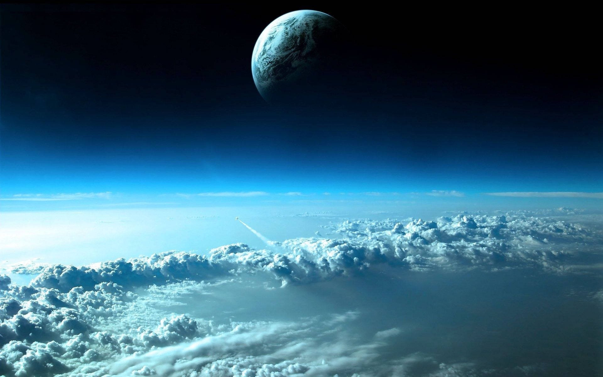 Blue Earth Outer Space Background