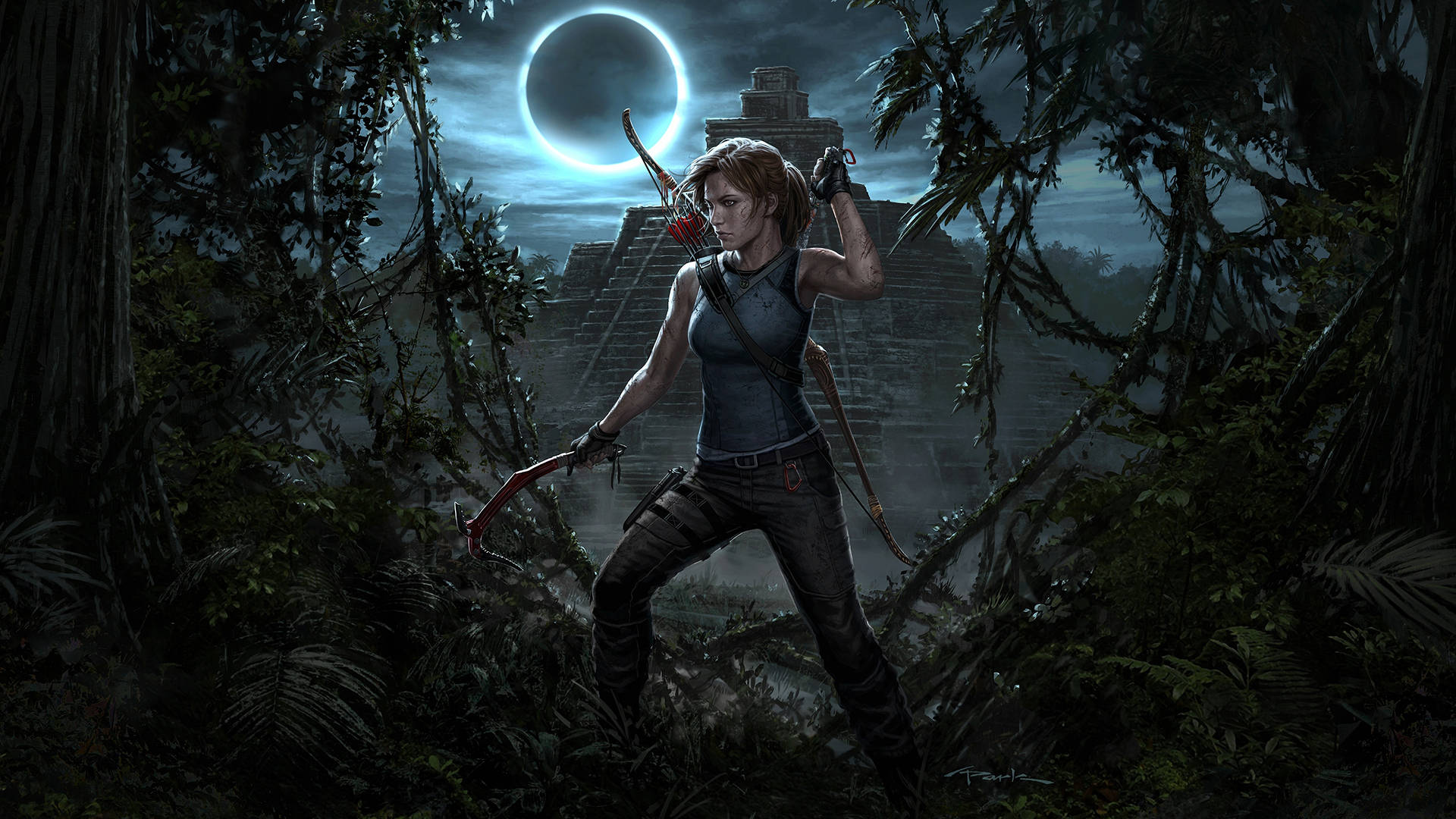 Blue Eclipse In Tomb Raider Background