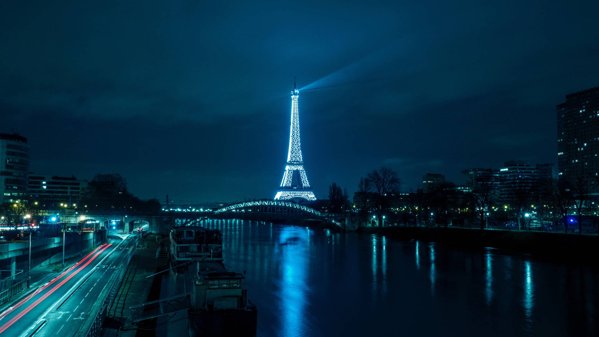 Blue Eiffel Tower Paris France Background