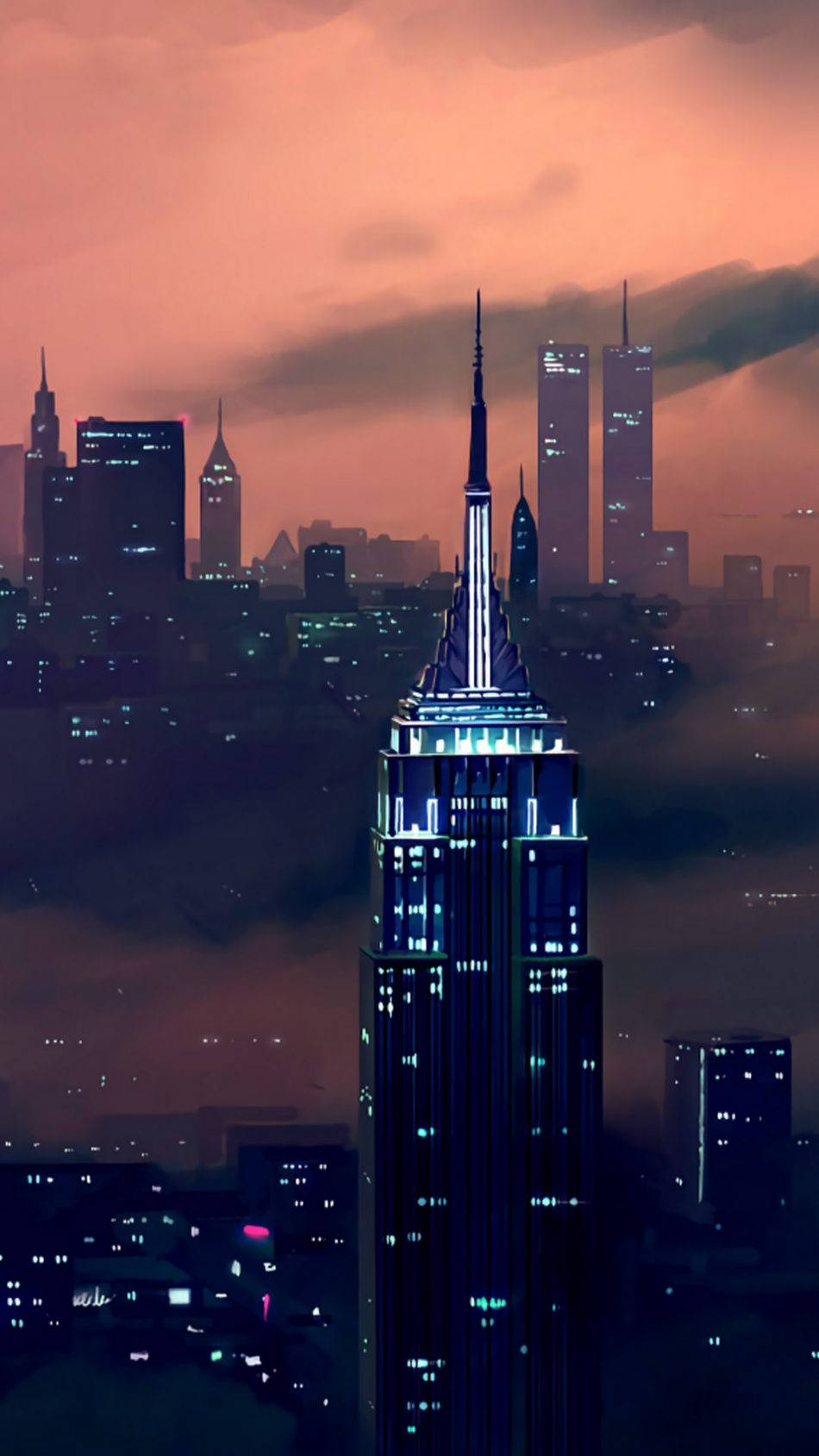 Blue Elegant Empire State Building Background