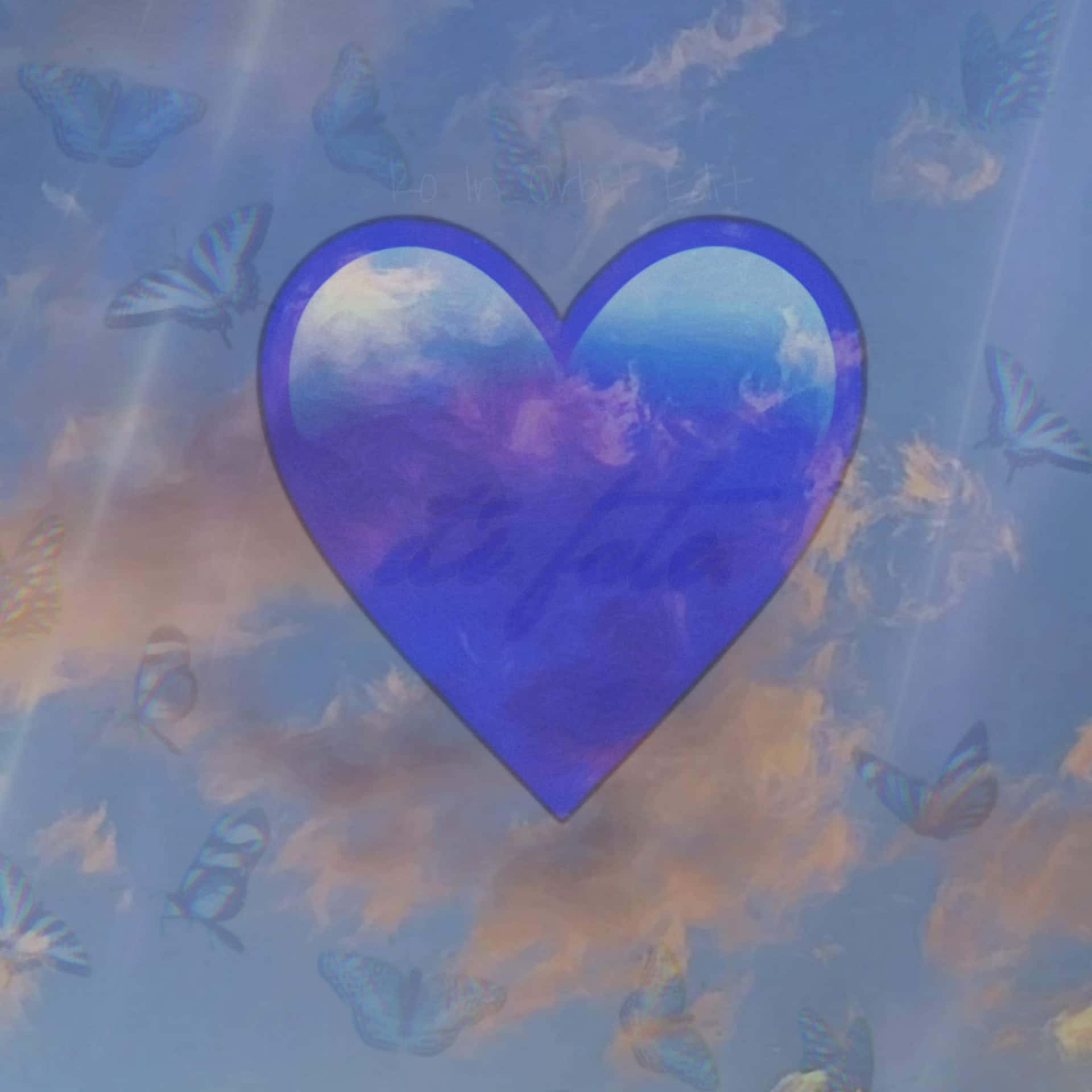Blue Emoji Heart Pfp Background