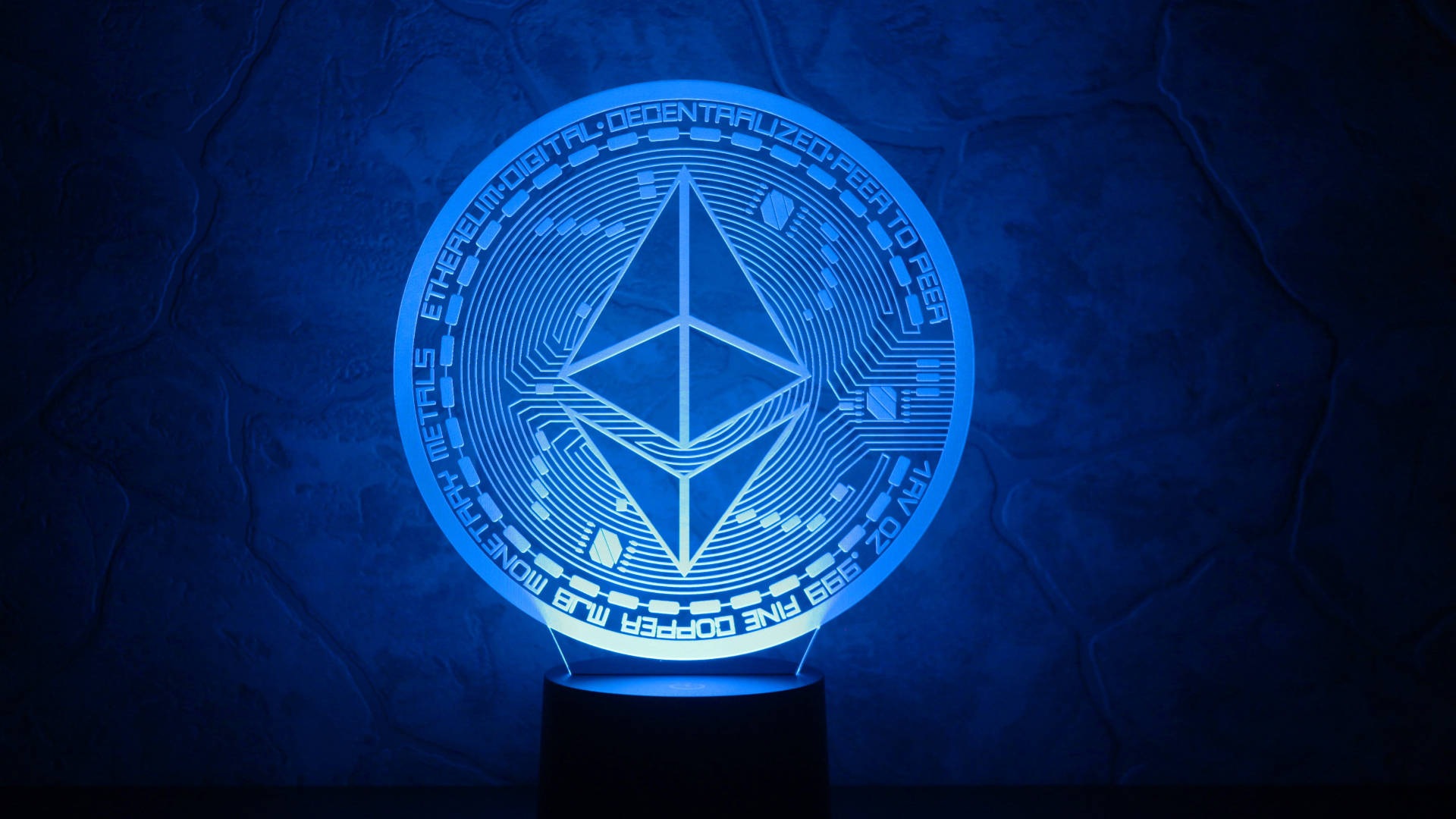 Blue Ethereum Trophy Background
