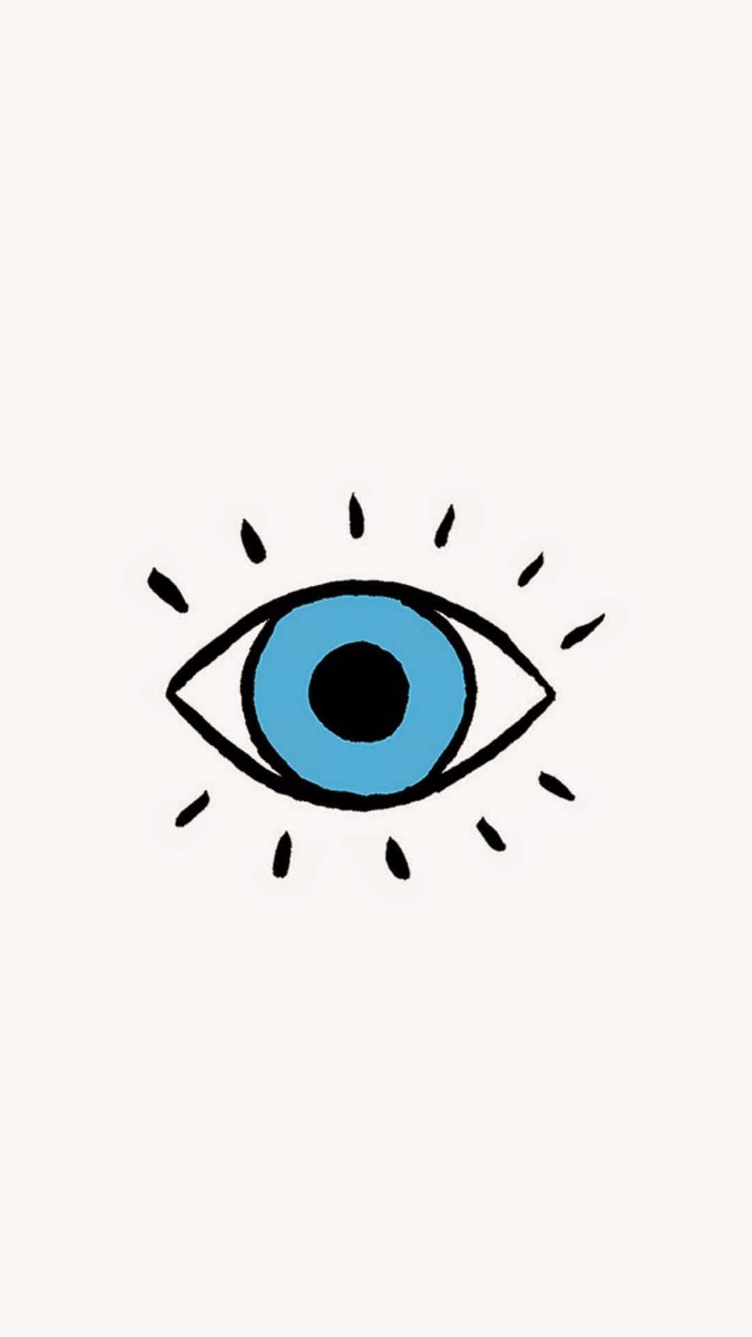 Blue Evil Eye Art Iphone Background