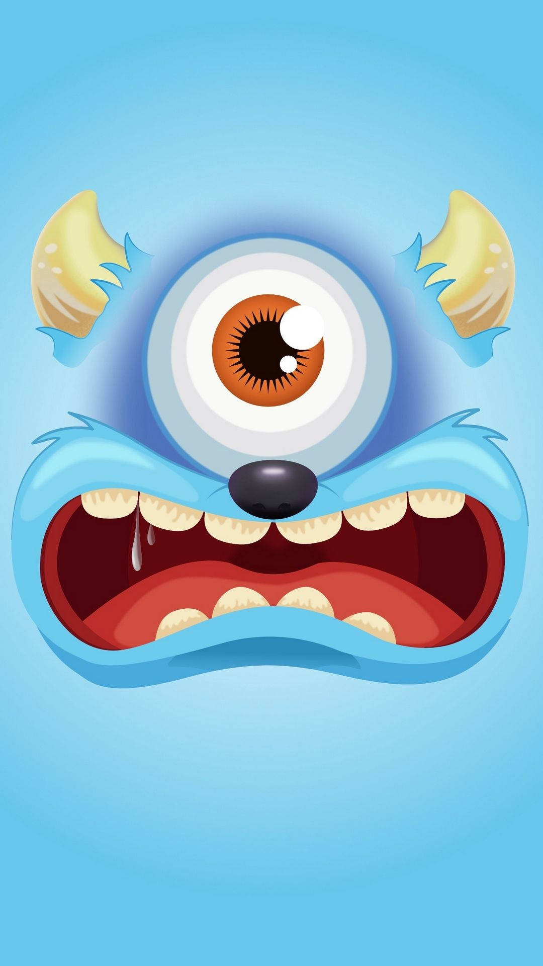 Blue Eye Monster Halloween Iphone Background