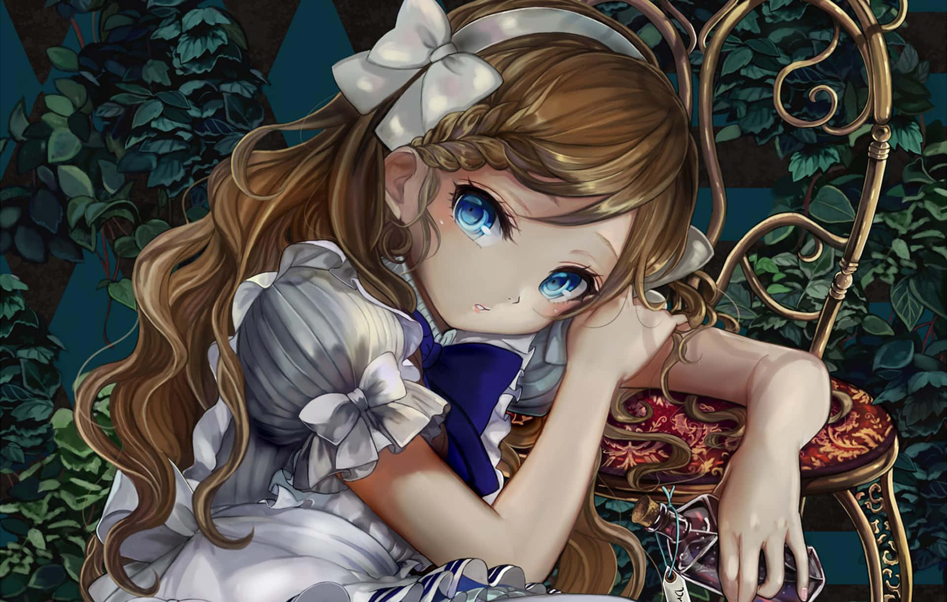 Blue Eyes Of Alice Wonderland Aesthetic Background