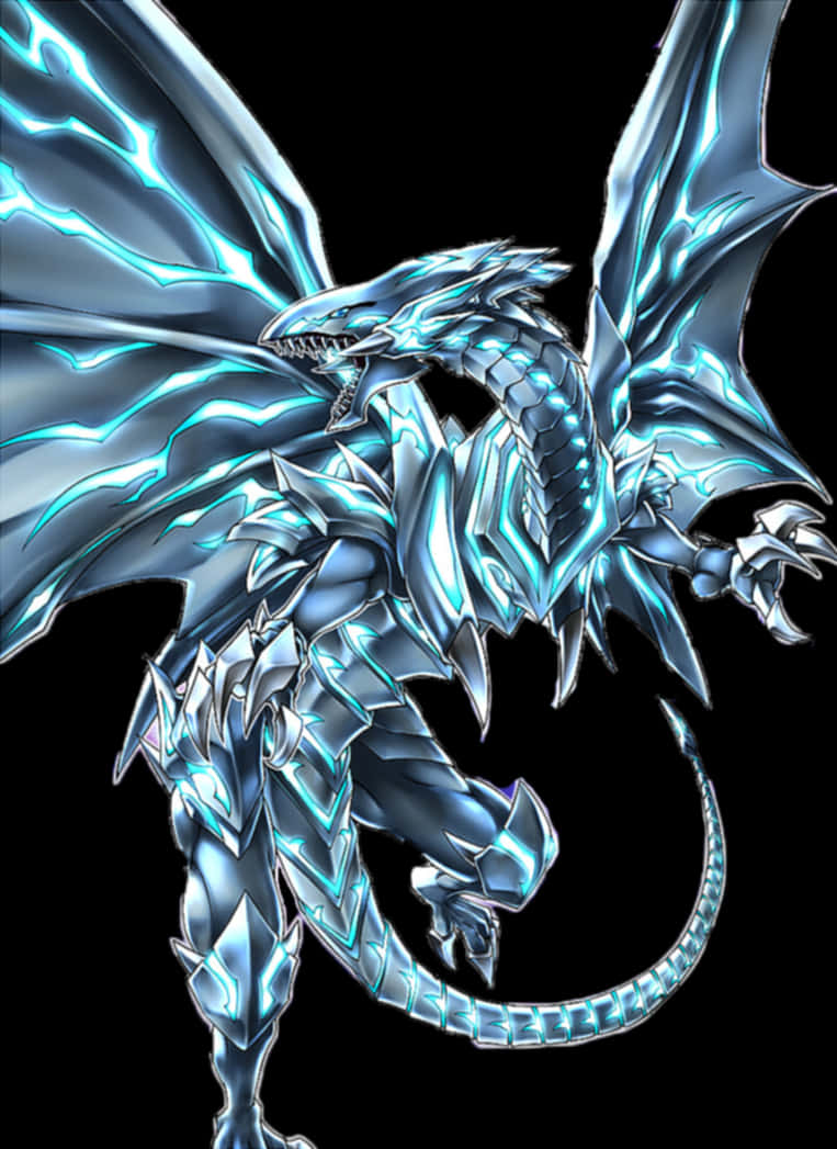 Blue Eyes White Dragon Digital Illustration Background