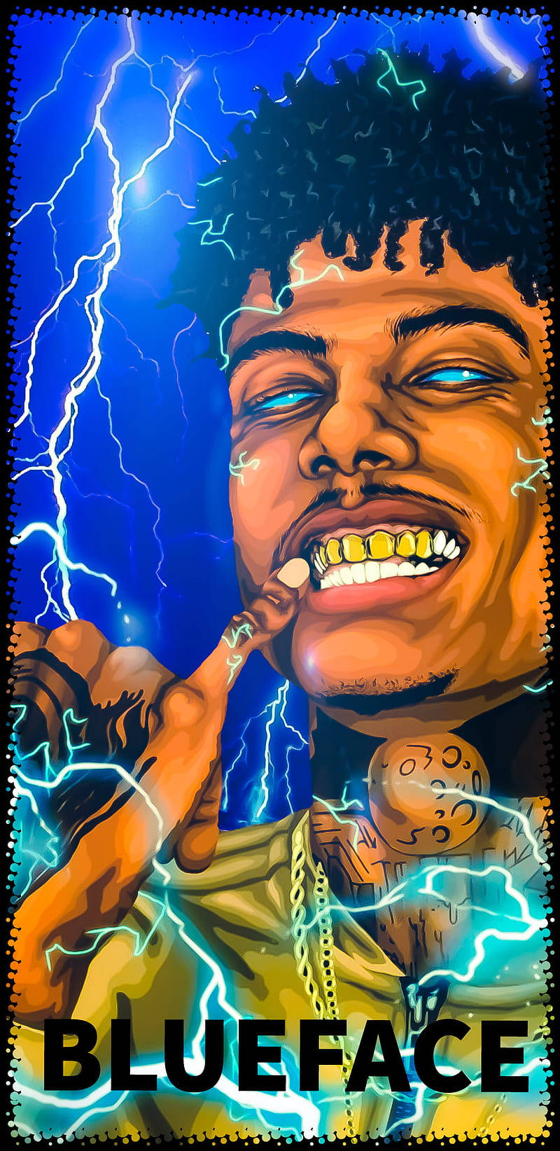Blue Face Crip Rapper Graphic Background