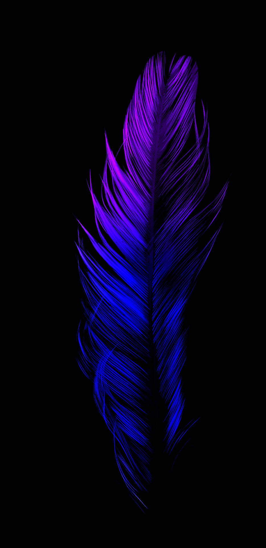 Blue Feather 2k Amoled Background