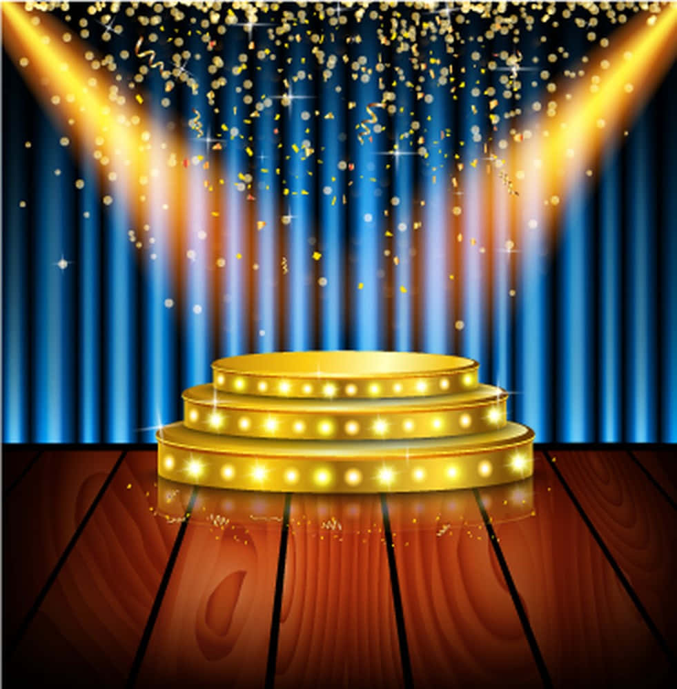 Blue Festive Stage Digital Art Background