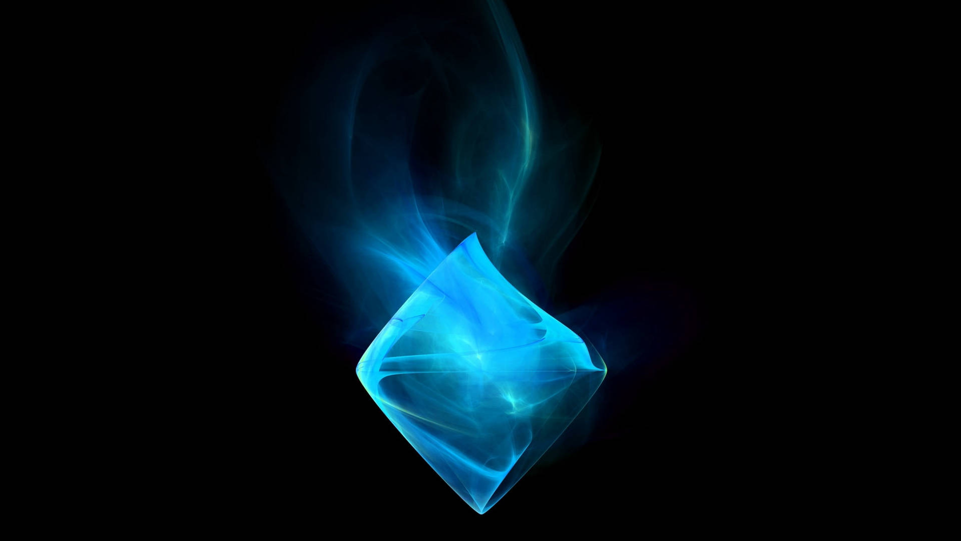 Blue Fire Cube Background