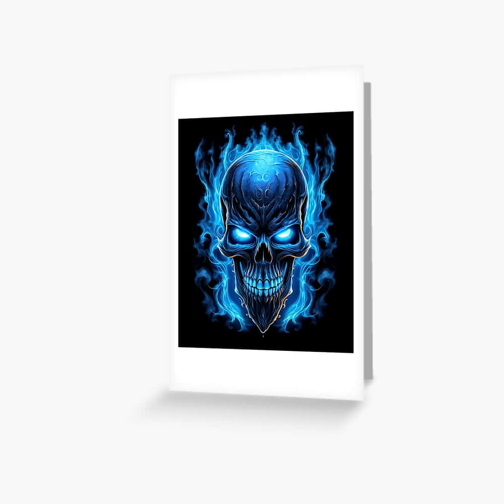 Blue_ Fire_ Skull_ Artwork Background