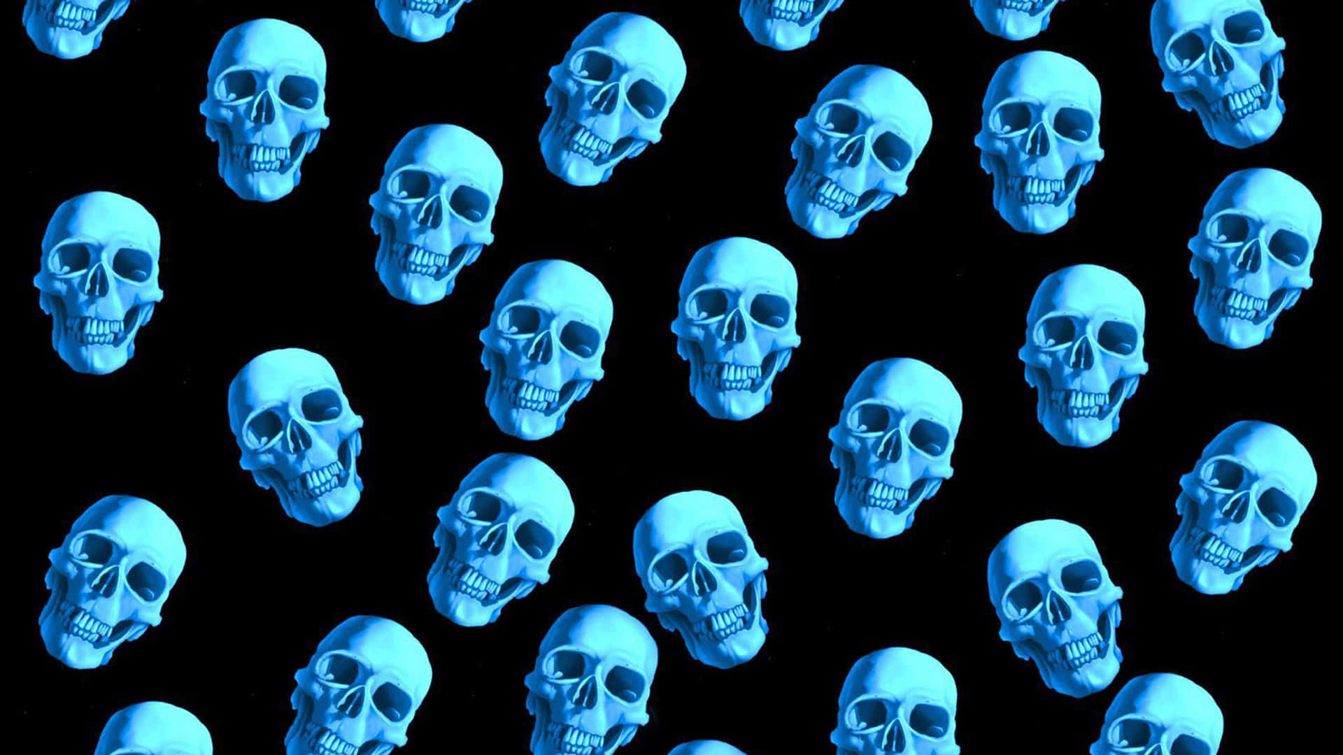Blue_ Fire_ Skull_ Pattern