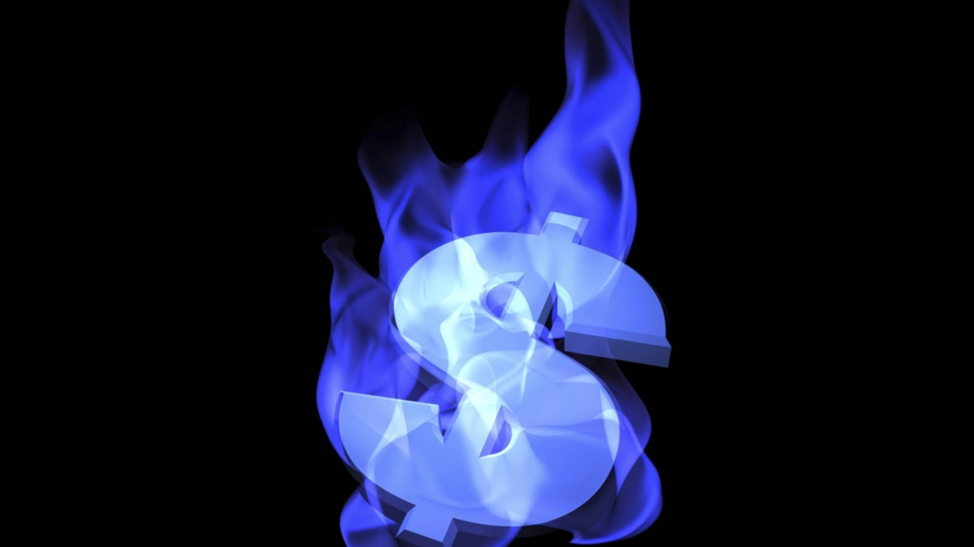 Blue Flames Dollar Background