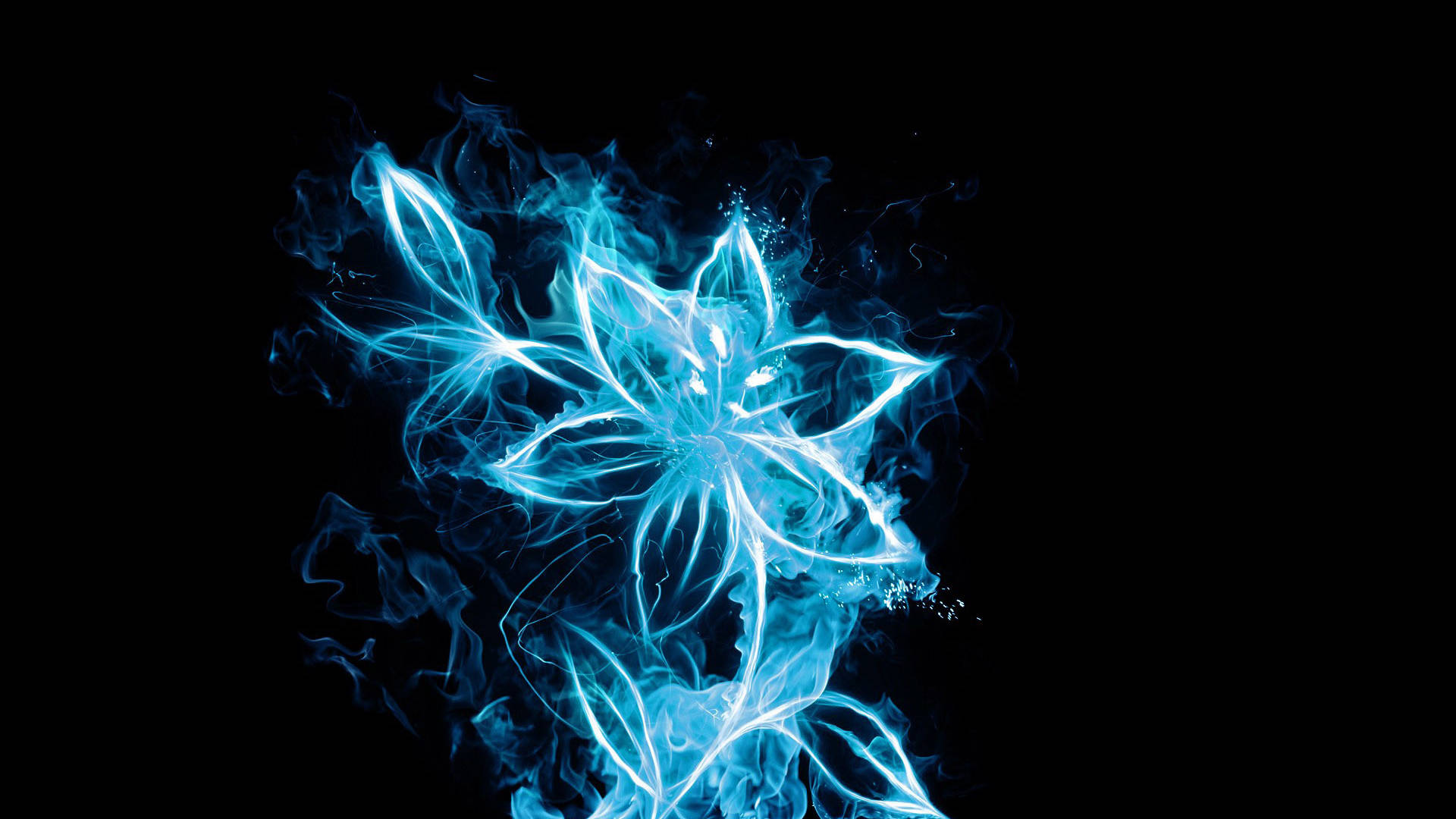 Blue Flames Flower Background